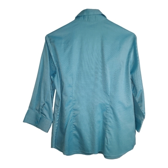 Coldwater CREEK no iron button down 100% Cotton 3/4 sleeve length shirt PM 10 12 - Picture 2 of 8